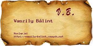 Vaszily Bálint névjegykártya