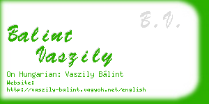 balint vaszily business card
