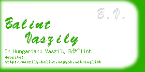 balint vaszily business card